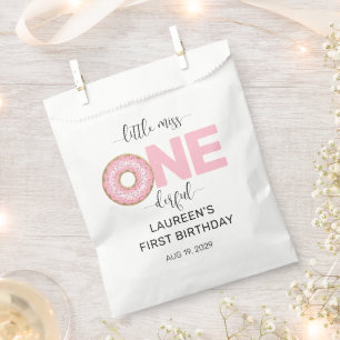 Pink Sweet Little MIss 1st Birthday Favour Bags