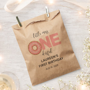 Pink Sweet Little MIss 1st Birthday Favour Bags