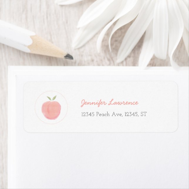 Pink Sweet Little Peach Return Address Label (Insitu)