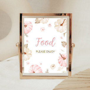 Pink Sweet Little Pumpkin Food Sign