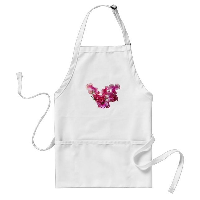 Pink Sweet Pea Heart Standard Apron (Front)