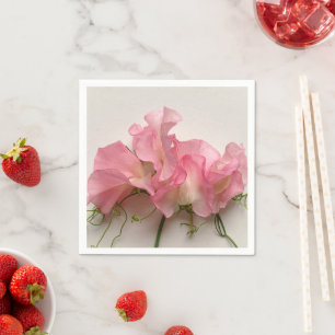 Pink sweet peas close up napkin