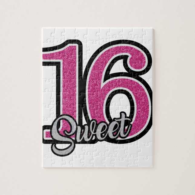 Pink Sweet Sixteen Jigsaw Puzzle (Vertical)