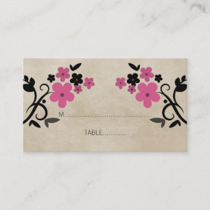 Pink Sweet Vintage Floral Place Card