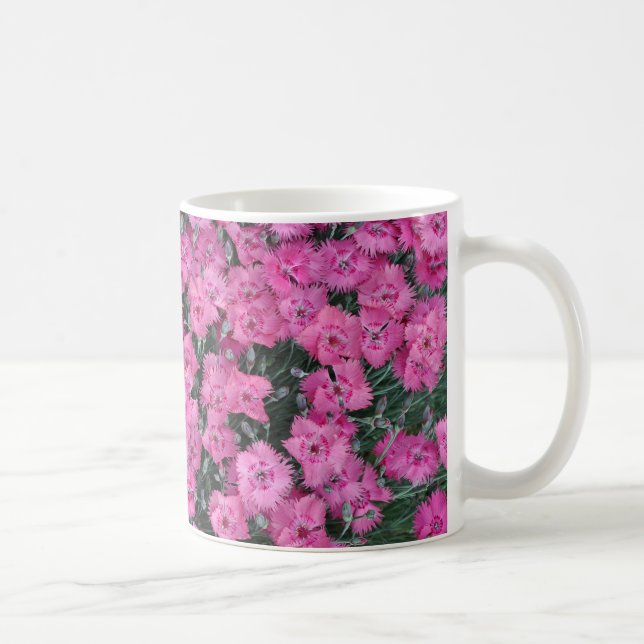Pink sweet william flowers coffee mug (Right)
