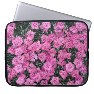 Pink sweet william flowers laptop sleeve
