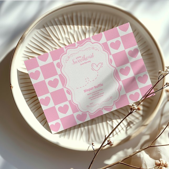 Pink Sweetheart Valentine's Day  Diapper Raffle  Enclosure Card (Creator Uploaded)