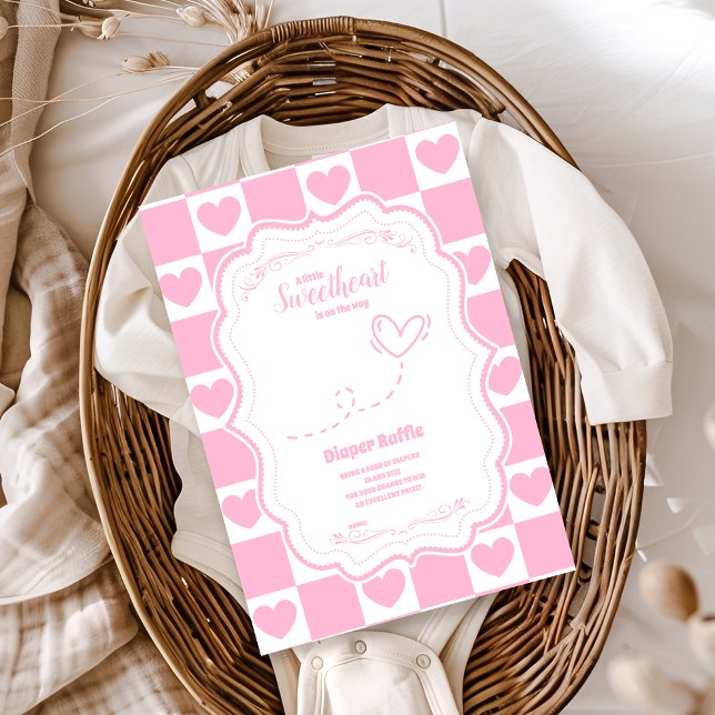 Pink Sweetheart Valentine's Day  Diapper Raffle  Enclosure Card (Creator Uploaded)