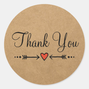 Pink Sweethearts & Arrows Rustic Thanks 1 Classic Round Sticker