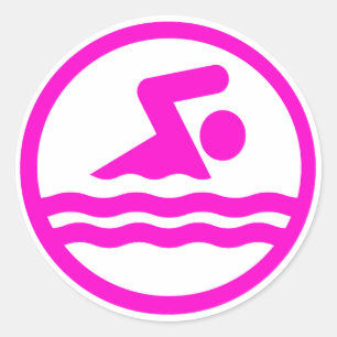 Pink Swimming & Diving Swim Sticker