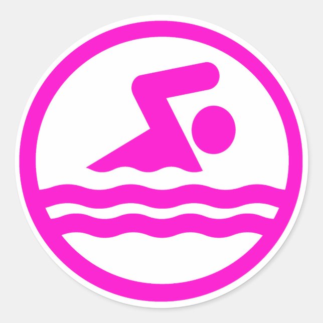 Pink Swimming & Diving Swim Sticker (Front)