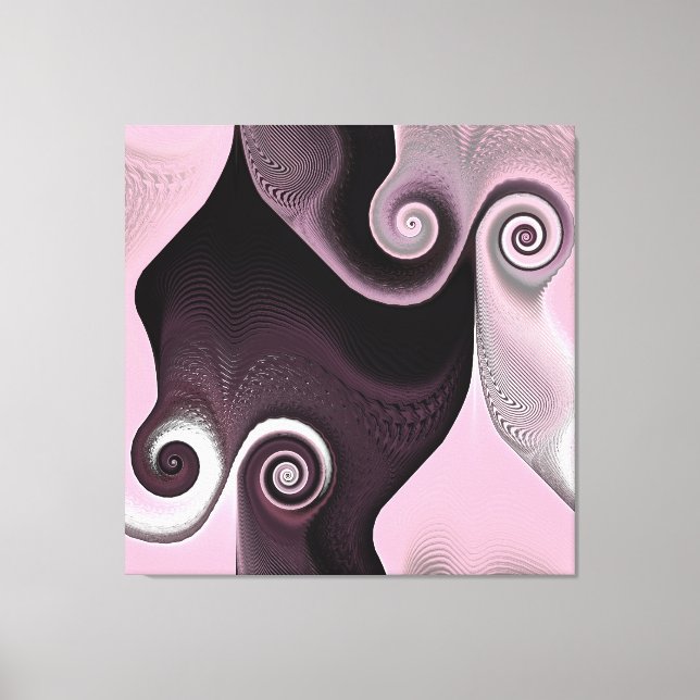 Pink Swirl 45 Canvas Print (Front)