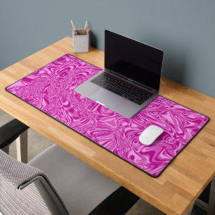 Pink Swirl Abstract Desk Mat