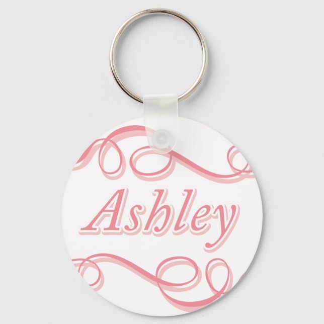 Pink Swirl Ashley Key Ring (Front)