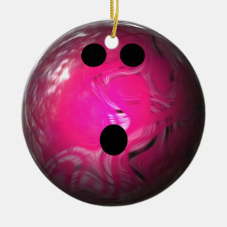 Pink Swirl Bowling Ball Ceramic Tree Decoration
