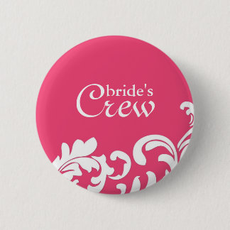 PInk Swirl Bride's Crew Button