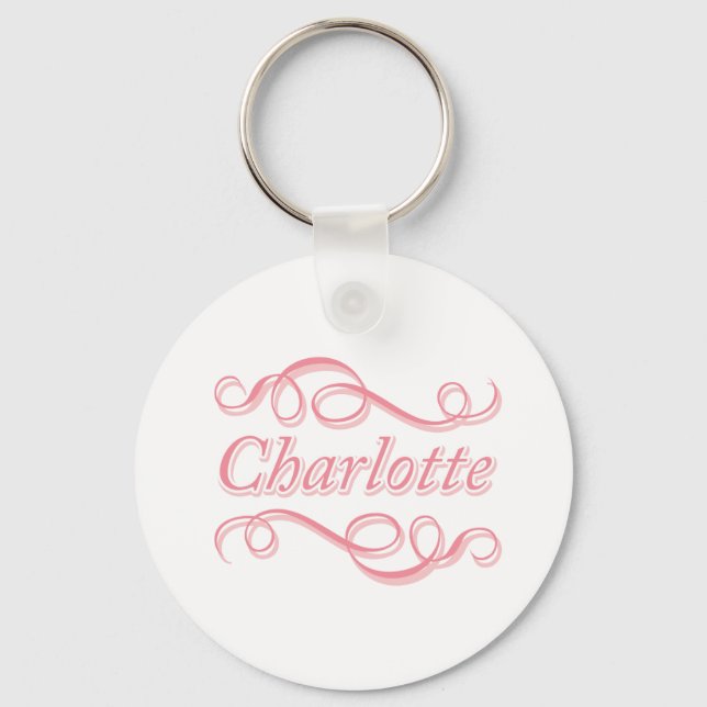 Pink Swirl Charlotte Key Ring (Front)
