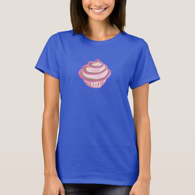 Pink Swirl Cupcake T-Shirt (Front)