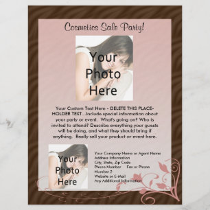 Pink Swirl Flyer Template, Cosmetics Party Any Use