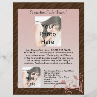 Pink Swirl Flyer Template, Cosmetics Party Any Use