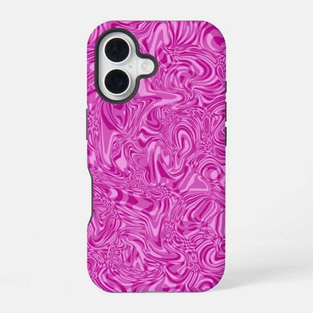 Pink Swirl iPhone 16 Case (Back)