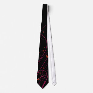 Pink Swirl & Orange Accents Tie