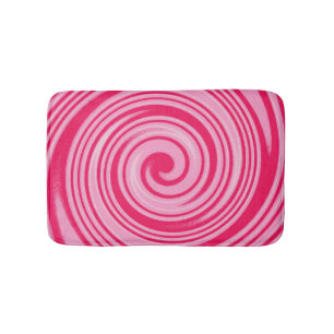Pink swirl pattern bath mat