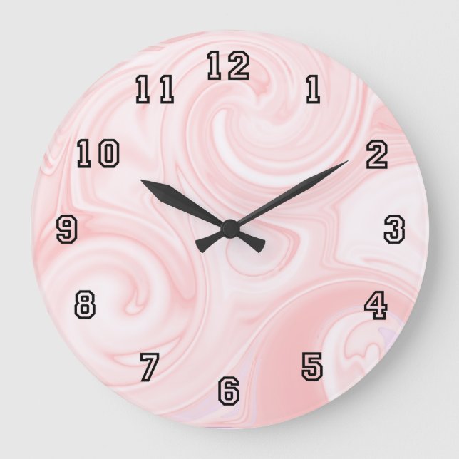 Pink Swirl Wall Clock (Front)