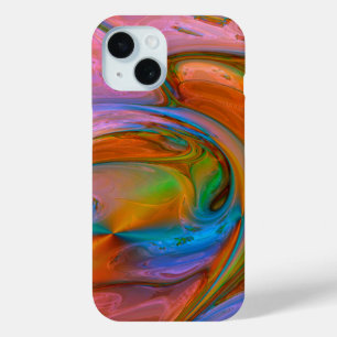 Pink Swirls Abstract iPhone 15 Case