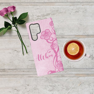 Pink Swirls and Flowers Samsung Galaxy Case