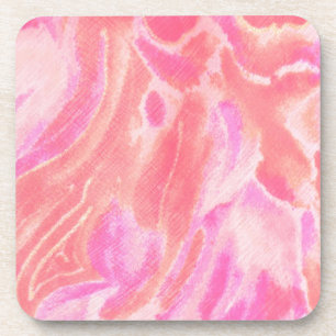 Pink Swirls Art Coaster Set