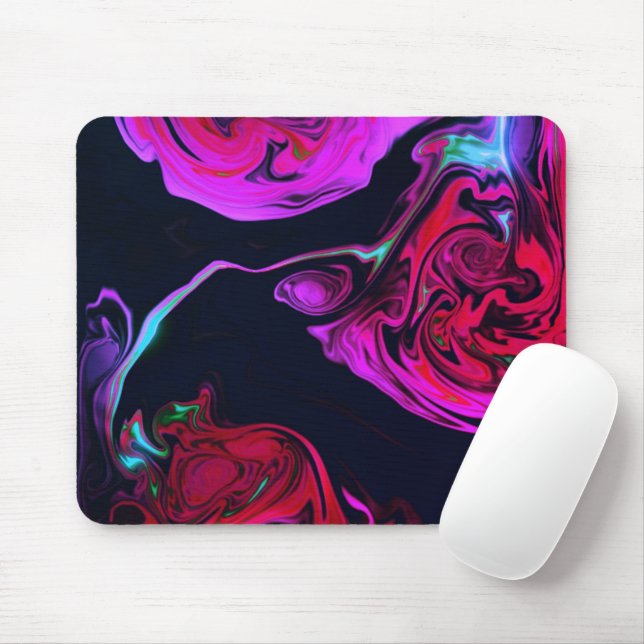Pink Swirls Design Mouse Mat (With Mouse)