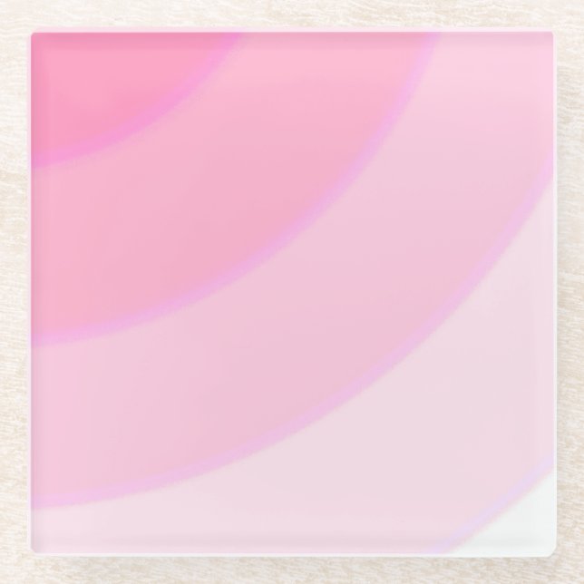 Pink Swirls  Glass Coaster (Front)