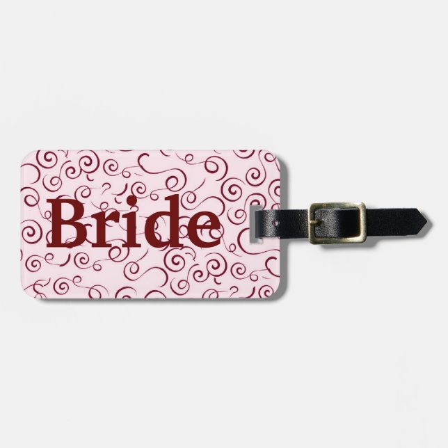 Pink Swirls Luggage Tag (Front Horizontal)