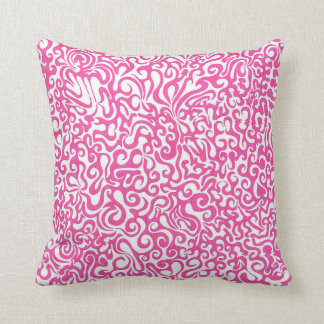 Pink Swirls Throw Pillow
