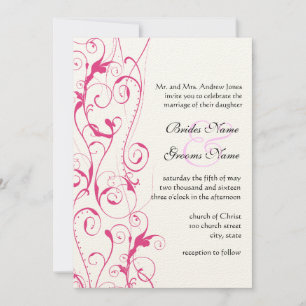 Pink Swirls Wedding Invitations