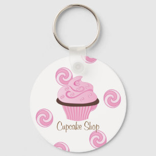 Pink Swirly Cake Key Ring
