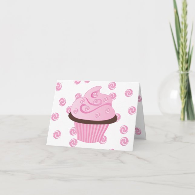 Pink Swirly Cake with Sprinkles Card (Front)