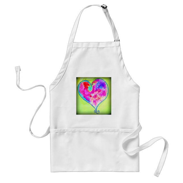 pink swirly heart standard apron (Front)