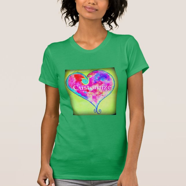 Pink swirly heart  T-Shirt (Front)