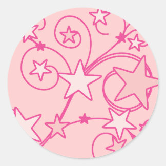 Pink Swirly Works Classic Round Sticker