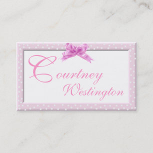 Pink Swiss Dot Calling Card
