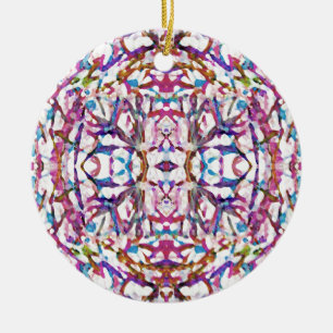 Pink Symmetrical Pattern Ceramic Tree Decoration