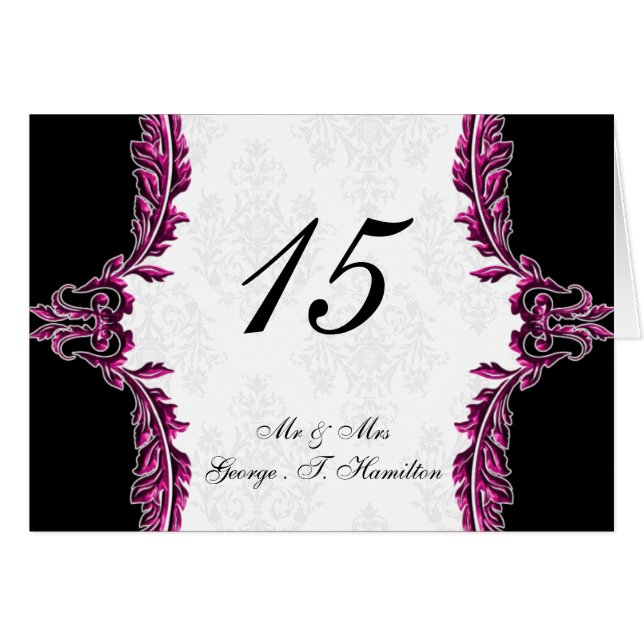 pink table seating card (Front Horizontal)