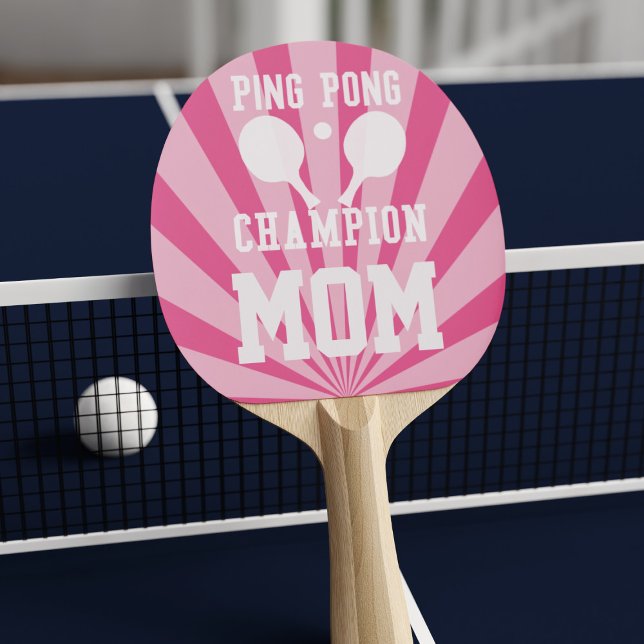 Pink Table Tennis Champion Mum Ping Pong Paddle (She may let you win - but I doubt it. Quirky mom gift from dads. )