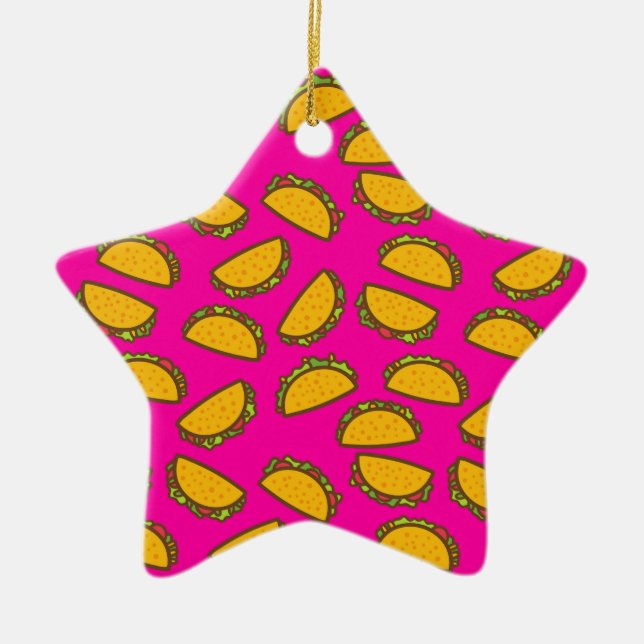 pink tacos ceramic tree decoration (Front)