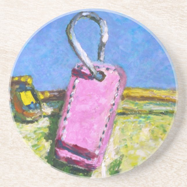 Pink Tag Coaster (Front)
