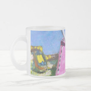 Pink Tag Frosted Glass Coffee Mug