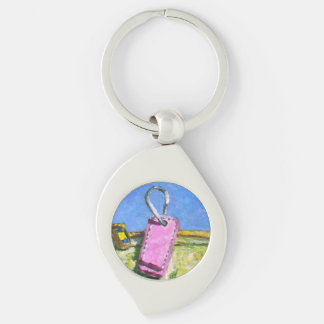 Pink Tag Key Ring