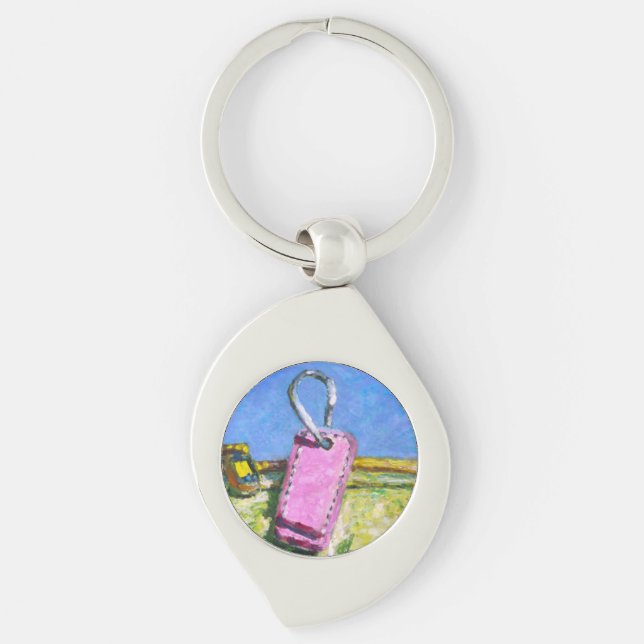 Pink Tag Key Ring (Front)